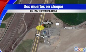 2 muertos tras accidente en US-395 y Crestloch Road