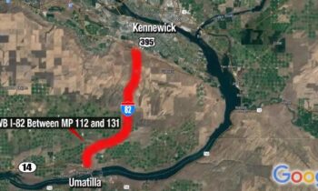 La I-82 al sur de Kennewick reabrió después de hielo y accidentes