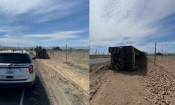Semiremolque cargado con papas volcó en Prosser y causa retrasos en la vía