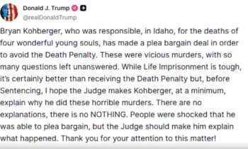 Presidente Trump pide al juez del caso Kohberger que el acusado explique por qué asesinó a los cuatro estudiantes