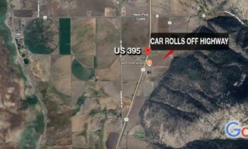 Accidente en Connell deja cuatro heridos después de que el vehículo volcara varias veces